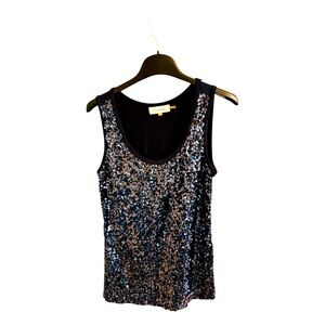 🆕 Calvin Klein Navy Sequin Women's sleeveless Top size M